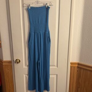 Love Tree Sky Blue Strapless Jumpsuit